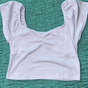 American Eagle Outfitters light purple Ruched Crop top NWOT sz med